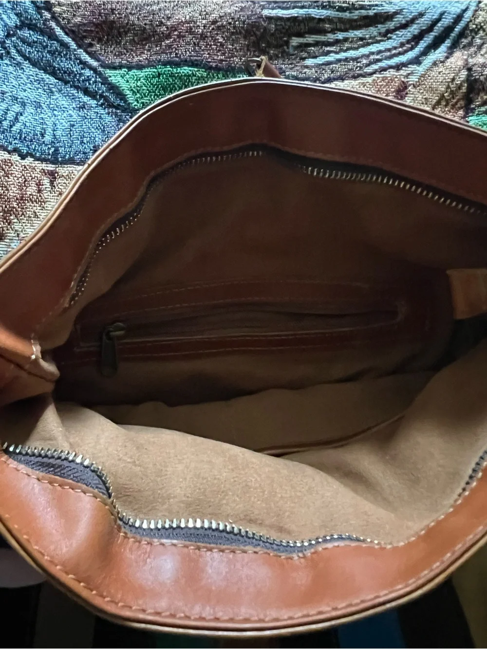 Striped Multicolor Suede & Leather Backpack